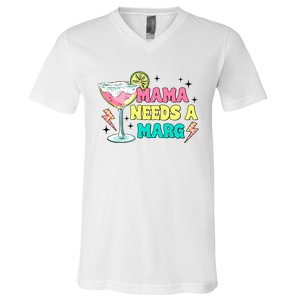 Retro Mama Needs A Marg Margarita V-Neck T-Shirt