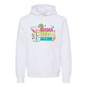 Retro Mama Needs A Marg Margarita Premium Hoodie