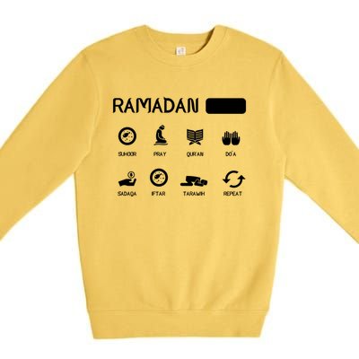 Ramadan Mode On Eid Mubarak Ramadan Kareem Family Matching Gift Premium Crewneck Sweatshirt