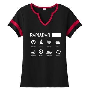 Ramadan Mode On Eid Mubarak Ramadan Kareem Family Matching Gift Ladies Halftime Notch Neck Tee