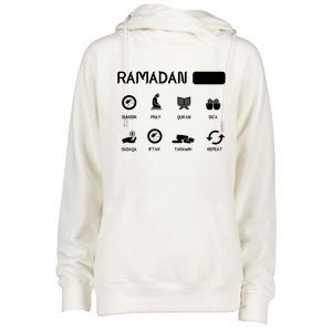 Ramadan Mode On Eid Mubarak Ramadan Kareem Family Matching Gift Womens Funnel Neck Pullover Hood