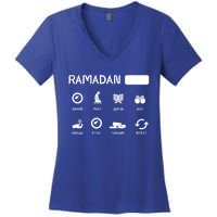 Ramadan Mode On Eid Mubarak Ramadan Kareem Family Matching Gift Women's V-Neck T-Shirt