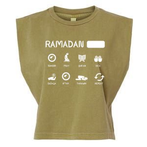 Ramadan Mode On Eid Mubarak Ramadan Kareem Family Matching Gift Garment-Dyed Women's Muscle Tee