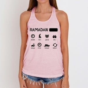 Ramadan Mode On Eid Mubarak Ramadan Kareem Family Matching Gift Women's Knotted Racerback Tank