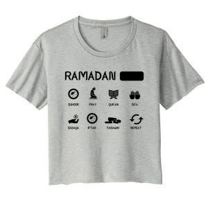 Ramadan Mode On Eid Mubarak Ramadan Kareem Family Matching Gift Women's Crop Top Tee