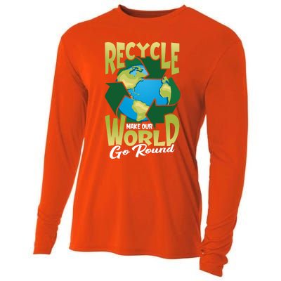 Recycle Make Our World Go Round Save The Environt Gift Cooling Performance Long Sleeve Crew