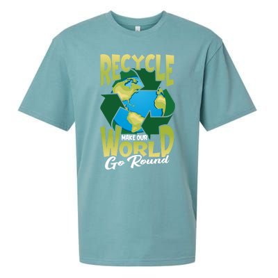 Recycle Make Our World Go Round Save The Environt Gift Sueded Cloud Jersey T-Shirt