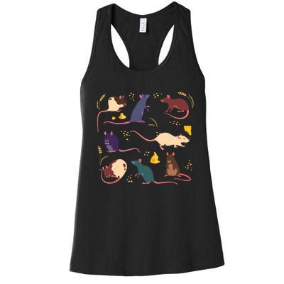 Rat Mouses Of The World Cute Mice Wheat Rodent Field Animals Women's Racerback Tank