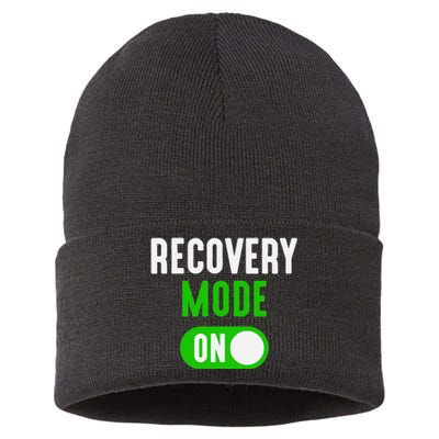 Recovery Mode On Get Well Funny Injury Gift Sustainable Knit Beanie