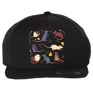 Rat Mouses Of The World Cute Mice Wheat Rodent Field Animals Wool Snapback Cap