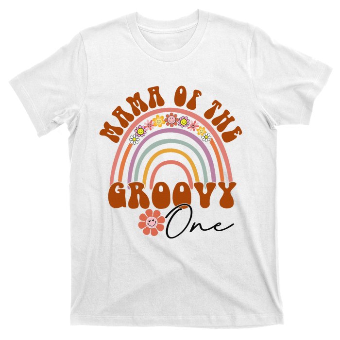 Retro Mama of Groovy one Matching Family 1st Birthday Party T-Shirt