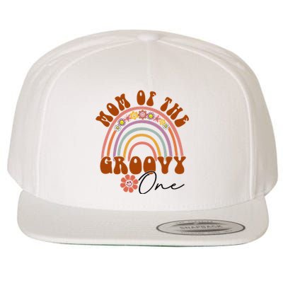 Retro Mom of Groovy one Matching Family 1st Birthday Party Wool Snapback Cap