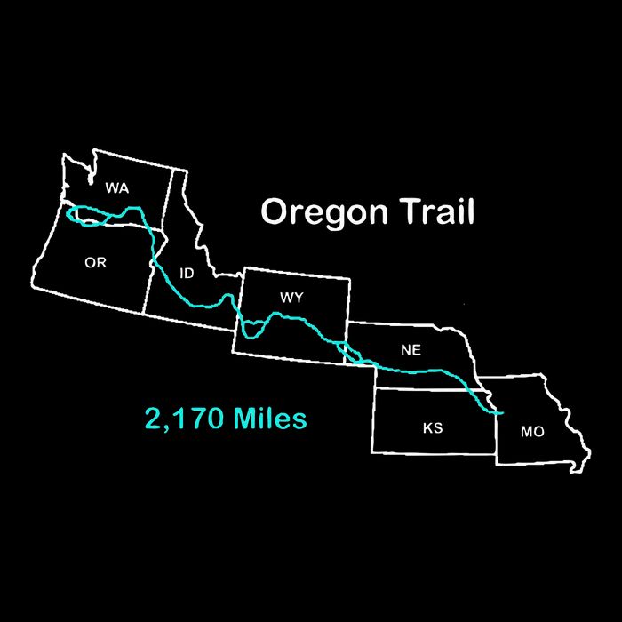 Route Map Of The Oregon National Historic Trail Button