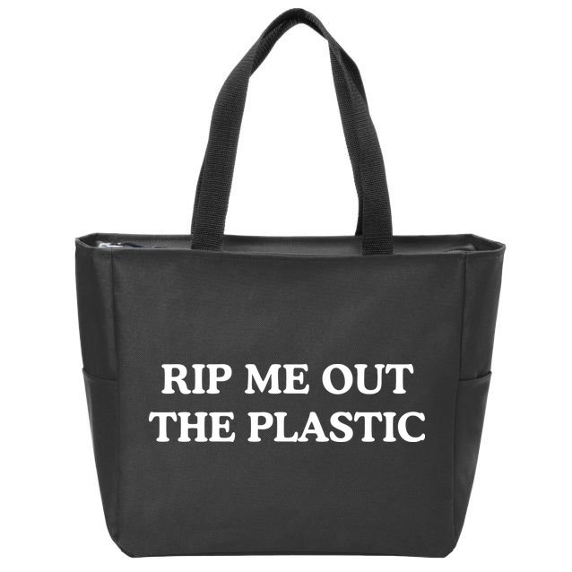 Rip Me Out The Plastic Zip Tote Bag