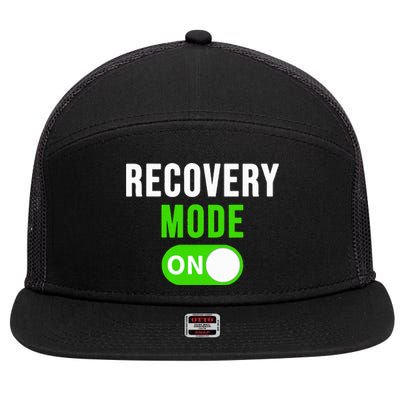 Recovery Mode On Get Well Gift Funny Injury 7 Panel Mesh Trucker Snapback Hat