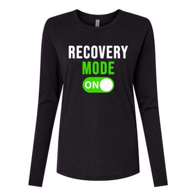 Recovery Mode On Get Well Gift Funny Injury Womens Cotton Relaxed Long Sleeve T-Shirt