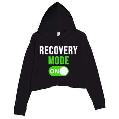 Recovery Mode On Get Well Gift Funny Injury Crop Fleece Hoodie