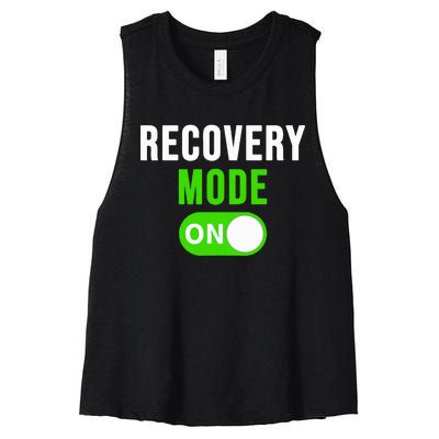 Recovery Mode On Get Well Gift Funny Injury Women's Racerback Cropped Tank