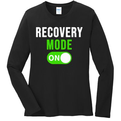 Recovery Mode On Get Well Gift Funny Injury Ladies Long Sleeve Shirt