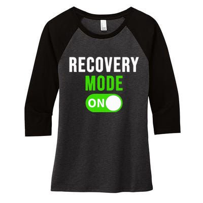 Recovery Mode On Get Well Gift Funny Injury Women's Tri-Blend 3/4-Sleeve Raglan Shirt