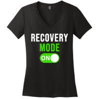 Recovery Mode On Get Well Gift Funny Injury Women's V-Neck T-Shirt