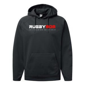 Rugby Mom Only Way Cooler Rugby Funny Ball Sport Rugby Premium Performance Fleece Hoodie