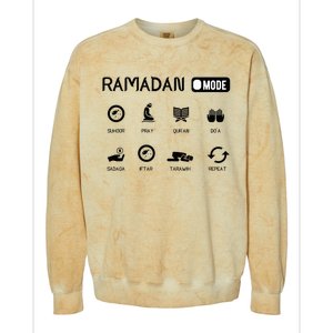 Ramadan Mode On Eid Mubarak Ramadan Kareem Family Matching Colorblast Crewneck Sweatshirt