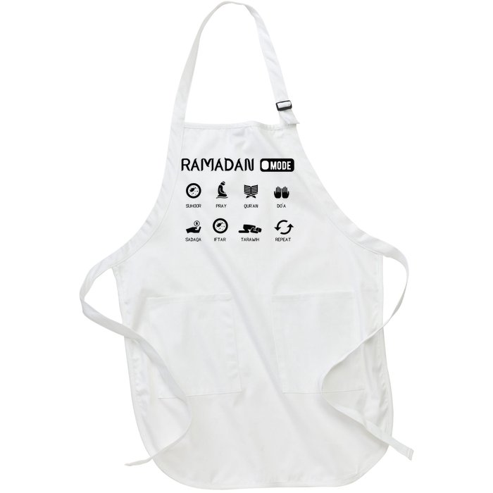 Ramadan Mode On Eid Mubarak Ramadan Kareem Family Matching Full-Length Apron With Pockets