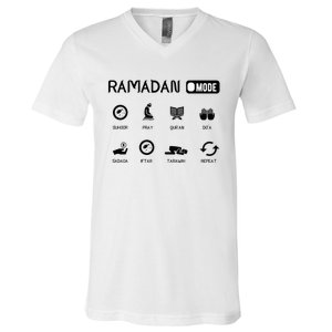 Ramadan Mode On Eid Mubarak Ramadan Kareem Family Matching V-Neck T-Shirt