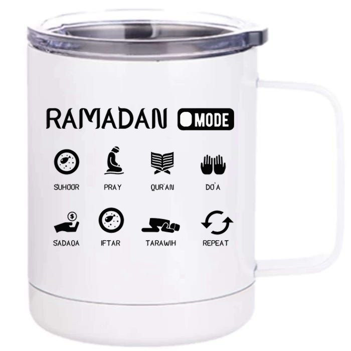 Ramadan Mode On Eid Mubarak Ramadan Kareem Family Matching 12 oz Stainless Steel Tumbler Cup