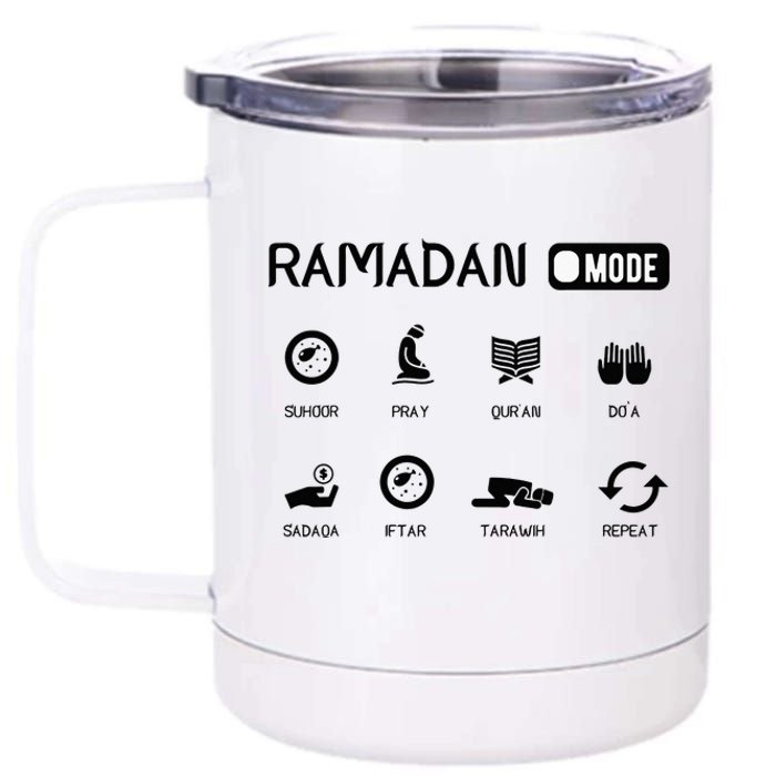 Ramadan Mode On Eid Mubarak Ramadan Kareem Family Matching 12 oz Stainless Steel Tumbler Cup