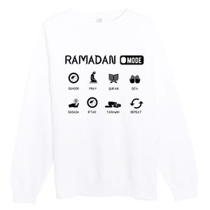 Ramadan Mode On Eid Mubarak Ramadan Kareem Family Matching Premium Crewneck Sweatshirt