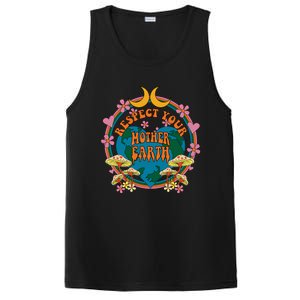 Respect Mother Planet Earth Day Groovy Hippie Mushroom Funny Great Gift PosiCharge Competitor Tank