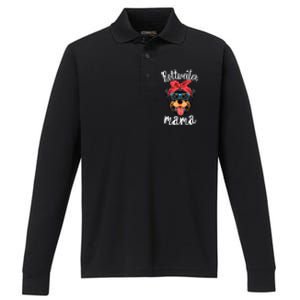 Rottweiler Mama Puppy Mom Dog Mama Lover Gift Performance Long Sleeve Polo