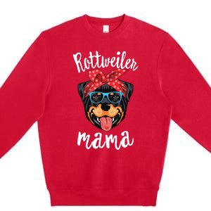 Rottweiler Mama Puppy Mom Dog Mama Lover Gift Premium Crewneck Sweatshirt