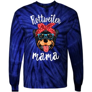 Rottweiler Mama Puppy Mom Dog Mama Lover Gift Tie-Dye Long Sleeve Shirt