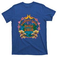 Respect Mother Planet Earth Day Groovy Hippie Mushroom Funny Gift T-Shirt