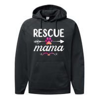 Rescue Mama Pet Lovers Mothers Day Dog Mom Performance Fleece Hoodie