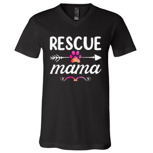 Rescue Mama Pet Lovers Mothers Day Dog Mom V-Neck T-Shirt