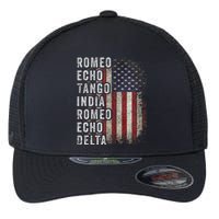 Retired Military Phonetic Alphabet Retirement Announcement Flexfit Unipanel Trucker Cap