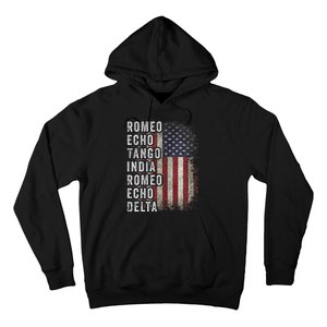 Retired Military Phonetic Alphabet Retirement Announcement Hoodie