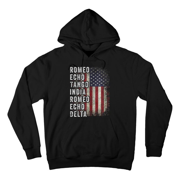 Retired Military Phonetic Alphabet Retirement Announcement Hoodie