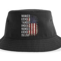 Retired Military Phonetic Alphabet Retirement Announcement Sustainable Bucket Hat