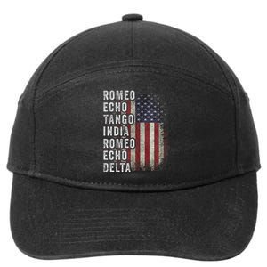 Retired Military Phonetic Alphabet Retirement Announcement 7-Panel Snapback Hat