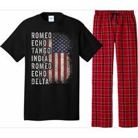 Retired Military Phonetic Alphabet Retirement Announcement Pajama Set