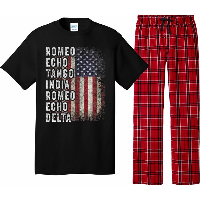 Retired Military Phonetic Alphabet Retirement Announcement Pajama Set