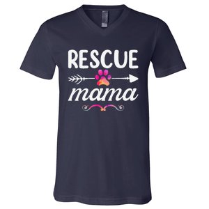 Rescue Mama Pet Lovers  Mothers Day Dog Mom V-Neck T-Shirt