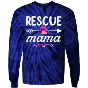 Rescue Mama Pet Lovers  Mothers Day Dog Mom Tie-Dye Long Sleeve Shirt