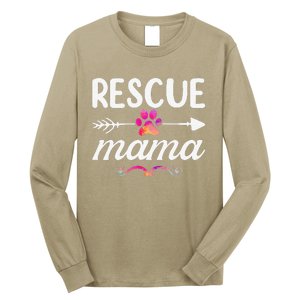 Rescue Mama Pet Lovers  Mothers Day Dog Mom Long Sleeve Shirt