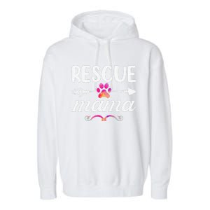 Rescue Mama Pet Lovers  Mothers Day Dog Mom Garment-Dyed Fleece Hoodie